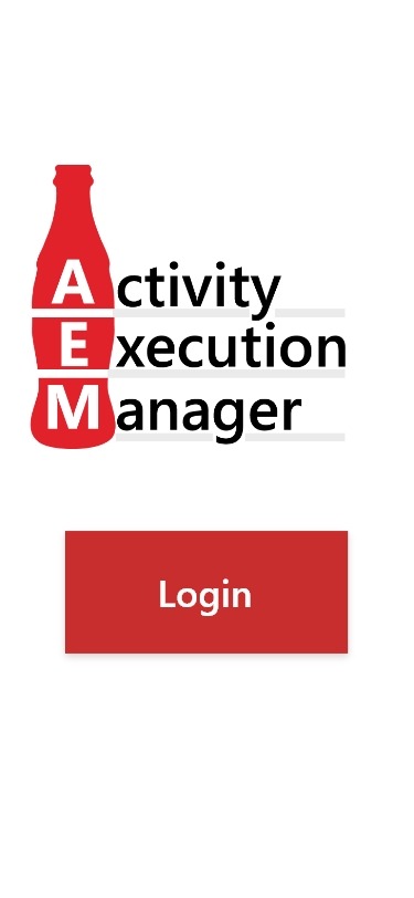 Task doer login screen with AEM bottle logo