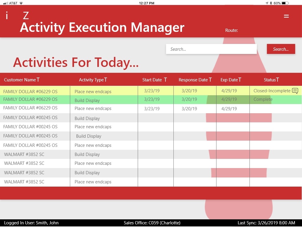Task doer landing page showing Activities For Today with no creation action